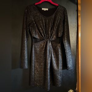 Urban Outfitters Black and Gold Metallic Cut Out Dress